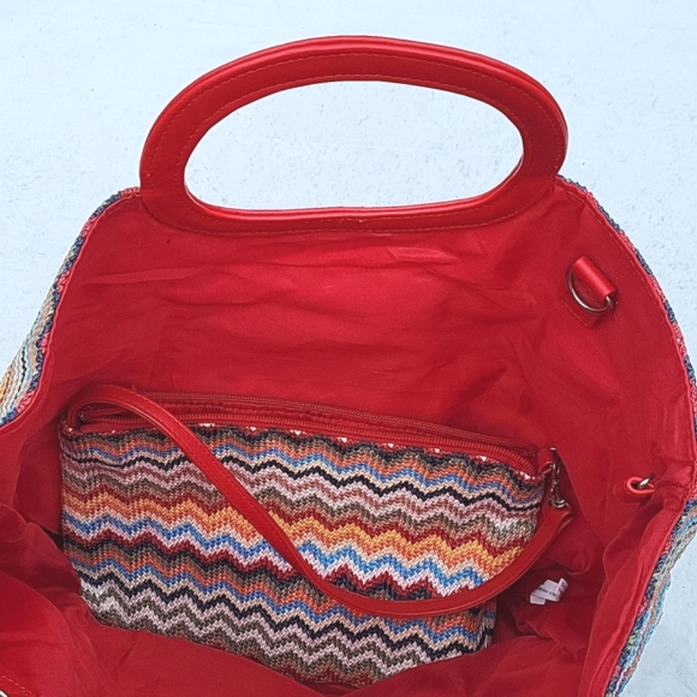 Ladies Multicolored Handbags, Zigzag Pattern, 1 L… - image 3